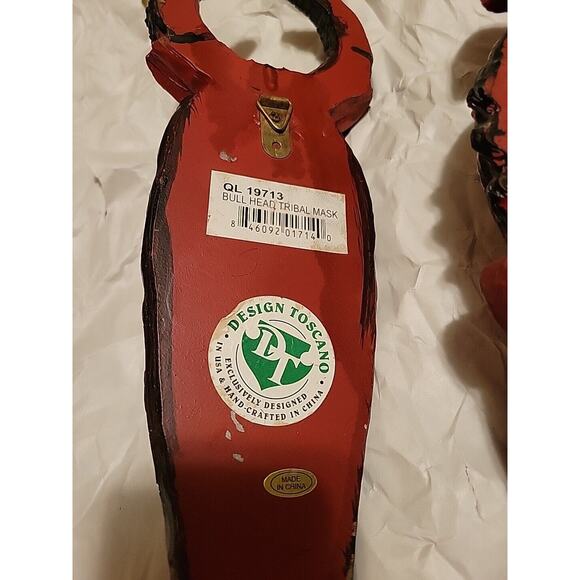 2 Design Toscano Masks Of The Congo African Wall Sculptures Bullhead & Toucan - Picture 3 of 10